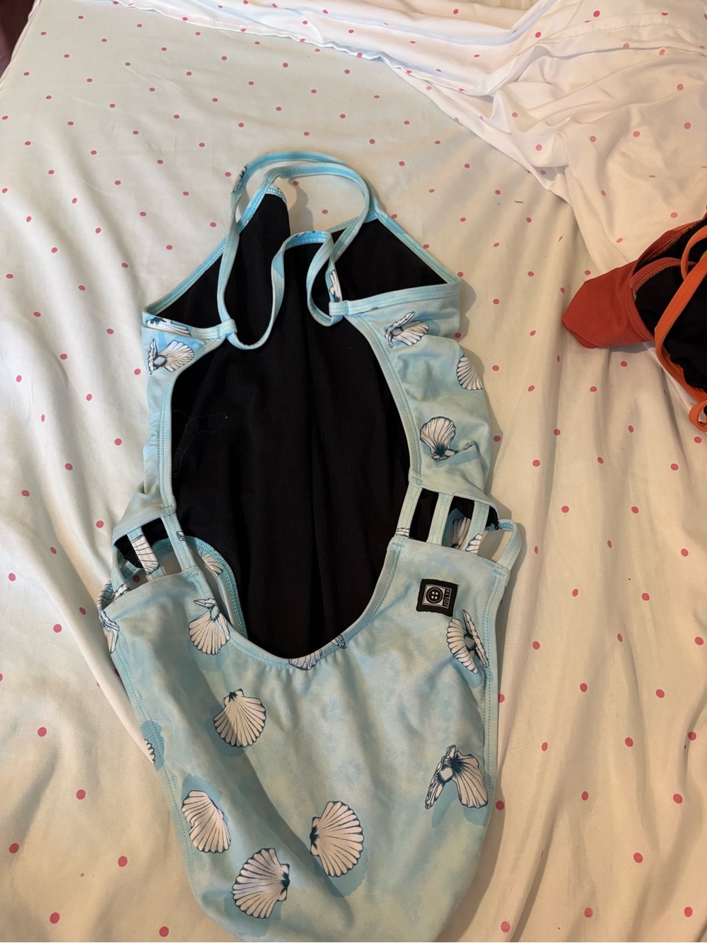 Jolyn Clothing Light Blue Shell Print One-Piece Swimsuit